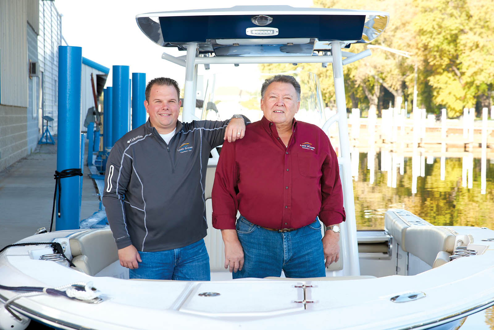 Stand by me Rob Kotowski, owner and president of Lake Shore Boat Top Co., with his father and mentor Bob Kotowski. - Lake Shore Top Company, Inc.