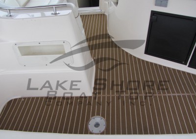 Overhead View of Marine Teak - Cockpit Snap-In Carpet